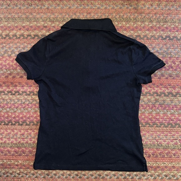 SOLD LAUREN RALPH LAUREN BLACK CLASSIC RUFFLE DETAIL POLO - Picture 4 of 4